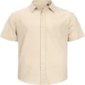Herren einfarbig kurzarm freizeithemd mit brusttasche khaki sommer oberteil mode - Khaki