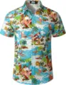 Herren Weihnachten Hawaii Kurzarm Hemd Freizeit Button Down 3D tropische Urlaubsbekleidung. - 3XL / Oberteile / Lustiges Weihnachts-Tropen-Stil (HJDXCS-13)