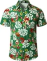 Herren Weihnachten Hawaiihemd Kurzarm Revers 3D Druck Urlaub Freizeit Hemd Oberteil Top - 3XL / Oberteile / Grüner Weihnachts-Hawaii-Druck Stil (HJDXCS--17)