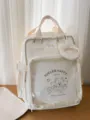 Japanese ins transparent ita backpack cute student school bag daily casual travel bag - L / No Pendant / White