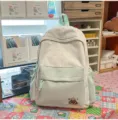 Cute star embroidery backpack mint green school bag sweet style casual daypack for teens - No Pendant / Green