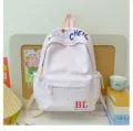 Zaino in tela rosa carino con motivo a stelle per ragazze, borsa casual per la scuola. - Rosa (Senza Ciondolo)