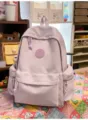 Light purple quilted casual backpack for women, sweet style school bag with pockets. - No Pendant / Purple