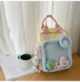 Kawaii ita backpack transparent cute school bag pastel yellow blue daypack for girls - S / With Pendant / Yellow