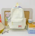 Zaino scolastico in tela con motivo a stelle per viaggi e uso quotidiano casual - Giallo + Pizzo Stella Argento