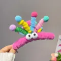 Pinza de pelo de peluche colorida hecha a mano linda pinza de tiburón esponjosa otoño invierno - Rosa rojo
