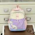 Bunter Macaron Mädchen Rucksack, stilvolle Schultasche für Schüler und Outdoor Tagesrucksack. - S / Lila