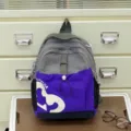 Macaron Farblock Freizeit Rucksack fuer taeglichen Ausflug Schule und Studenten - S / Blau