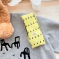 Écharpe étroite en tricot jacquard style coréen pour femmes, écharpe baguette douce. - Petite Baguette / Jaune