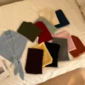Foulard triangulaire en tricot ajouré châle en laine cache-cou chaud d'hiver femme - Gris Moyen