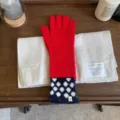 Femmes hiver longs gants en tricot rétro pois chauds tactile mode loisirs variante SKU - Taille unique / Rouge