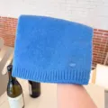 Écharpe en tricot uni mélange laine douce pour femmes, accessoire chaud d'hiver élégant. - 160cm / Bleu