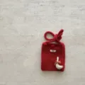 Petit sac bandoulière tricoté rouge avec charmant décor d'oie mini pochette mode hiver chic - Sac à Téléphone Oie / Rouge
