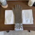 Gants longs tricotés à pois rétro hiver chaud écran tactile femmes mode marron - Taille unique / Café Foncé