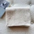 Effen wolmix gebreide sjaal in haverbeige, zachte warme winter nekwarmer comfortabele stijl. - 160cm / Beige
