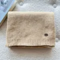 Effen wolmix gebreide sjaal, zachte gezellige warme winterse halsbont voor dames en koppels. - 160cm / Licht Camel