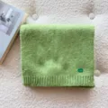 Effen gebreide sjaal zachte warme winter nekwarmer gezellige wolmix sjaal dagelijks - 160cm / Matchagroen