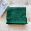 Klassieke groene gebreide wolmix sjaal, zachte warme winter nekwarmer voor variant. - 160cm / Donkergroen