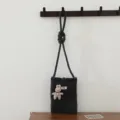 Sac bandoulière en tricot mignon pour femme automne hiver mini sac de téléphone avec pendentif lapin - Sac Bandoulière Lapin / 1 Pièce / Noir