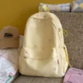 Sac à dos décontracté jaune clair mignon avec étoiles et lunes brodées pour les voyages. - L / Sans pendentif / Jaune