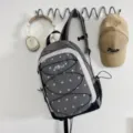 Sac à dos de randonnée extérieur fonctionnel gris bleu colorblock sac à double épaule. - Sans pendentif / L / Gris