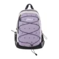 Purple grey casual sport backpack outdoor hiking daypack with elastic cord design - No Pendant / S / Purple