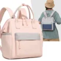 Sac à dos à langer multi-compartiments pour maman, sac de voyage léger avec poche. - Rose