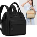 Sac à dos à langer multi-compartiments avec poignées, pratique et élégant pour maman au quotidien. - Noir