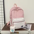 Roze sterrenprint studenten rugzak schooltas schattige casual dagelijkse tas voor meisjes - Roze Met Charm