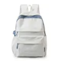 Minimalist white student backpack for women, lightweight waterproof casual daypack for travel. - No Pendant / L / White