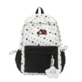 Süßer Pünktchen Schulrucksack für Teenager Mädchen, preppy Stil lässiger Tagesrucksack. - Ohne Anhänger / Schwarz
