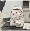 Carino zaino capybara cartone animato grande capacità borsa scolaretta per studenti - modello base / Bianco