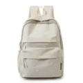 Casual minimalist student backpack waterproof lightweight school bag for women daily outdoor use - No Pendant / S / Khaki