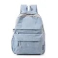 Casual light blue plaid backpack for school and outdoor daily use, stylish and lightweight. - No Pendant / S / Blue