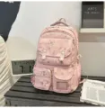 Zaino rosa con capibara per scuola, cartella scolastica carina, grande capacità variante. - modello base / Rosa