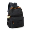 Casual checkered backpack for students with front pocket and stylish pendant design daily use. - Pendant Style / L / Black