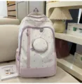 Zaino carino stile coreano con stampa a stelle leggero di grande capacità per studenti - senza ciondolo / Viola