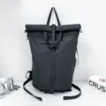 Roll-top Waterproof Functional Backpack in Black, Casual Travel Commuter Bag for Daily Use. - Black