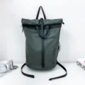 Outdoor functional roll-top backpack dark green large capacity commuter casual travel school bag - Army Green