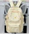 Korean style large capacity school backpack for students, cute star print yellow casual bag. - No Pendant / Yellow