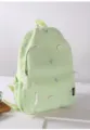 Cute embroidered backpack for girls, stylish lightweight casual daypack for school and travel - No Pendant / Green
