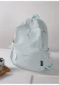 Cute Japanese embroidered school backpack for teen girls casual travel lightweight bag - No Pendant / Blue