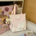 Korean ins polka dot star school bag large capacity casual backpack for students variant - Tutoring Bag With Pendant / Pink