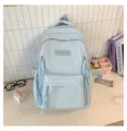 Sac à dos collège bleu clair grande capacité sac d'école de voyage décontracté fille - Sans pendentif / Bleu