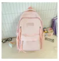 Sac à dos style collège grande capacité rose pour l'école voyage et usage quotidien - Sans pendentif / Rose
