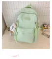 Joli sac à dos scolaire vert avec broderie de nœud, grand sac de voyage décontracté pour femmes. - Avec Pendentif / Vert