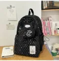Sac à dos noir motif étoiles et petite pochette, grand sac décontracté coréen pour filles. - Noir