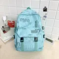 Light blue casual backpack for women and students stylish school bag with laptop compartment - No Pendant / Green