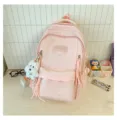 Joli sac à dos d'école rose pour filles, grande capacité sac de voyage décontracté collège. - Avec Pendentif / Rose