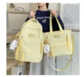 Joli ensemble sac a dos et cabas d'ecole esthetique pour filles, grand sac de voyage decontracte. - Ensemble Deux Pièces Avec Pendentif / Jaune